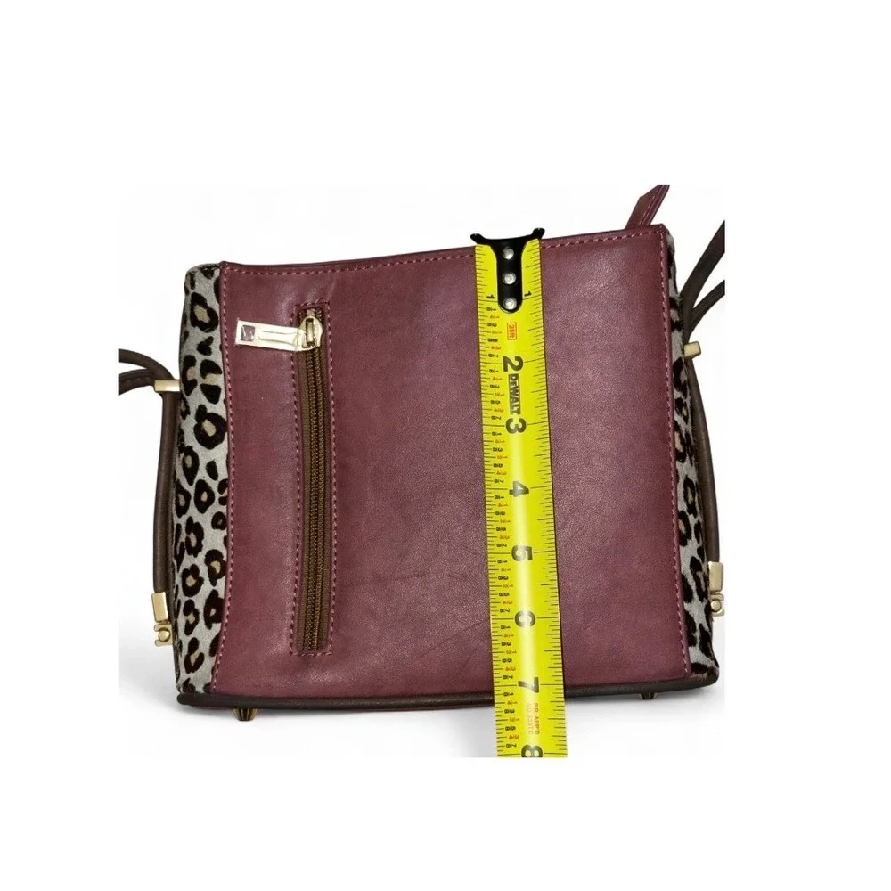 SAMOE Satchel Crossbody Bag Mauve Pink Leopard Print‎ Accent Stylish
